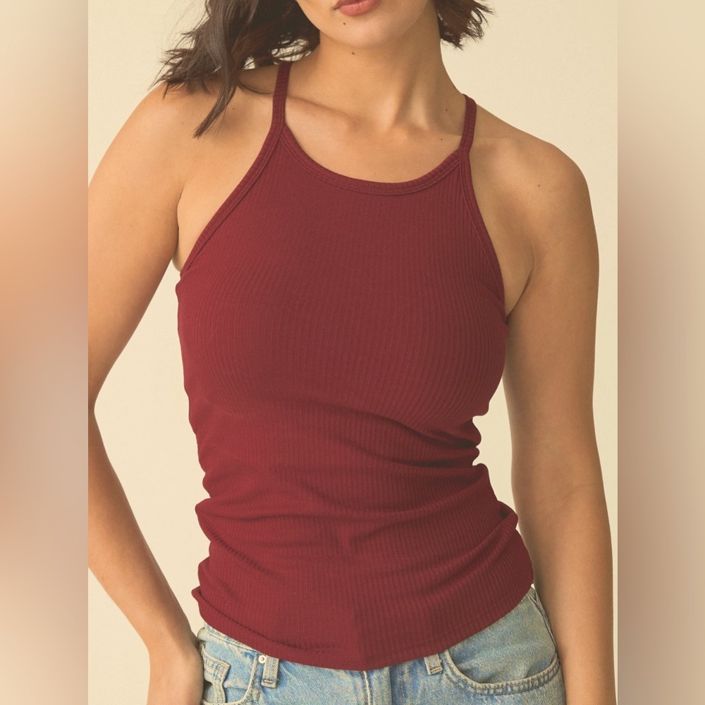 Sold Out $39 Klassy Network High Neck Brami in Dark Cherry Women’s Size Small